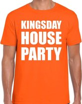 Koningsdag t-shirt Kingsday house party oranje voor heren - Woningsdag - thuisblijvers / Kingsday thuis vieren S