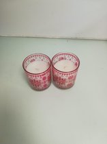 Kaarsen rood wit - 2 stuks