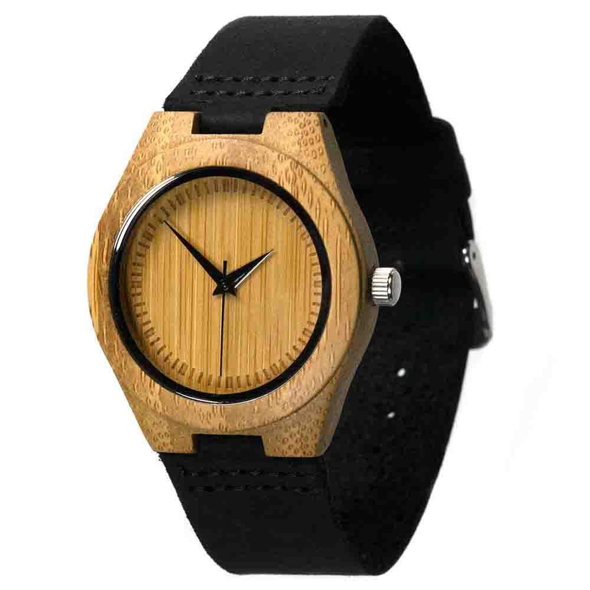 Houten Horloge | Black Forest | Bamboe | 40 mm