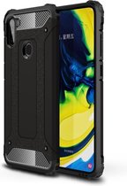 Samsung Galaxy A11 silicone TPU hybride zwart hoesje case