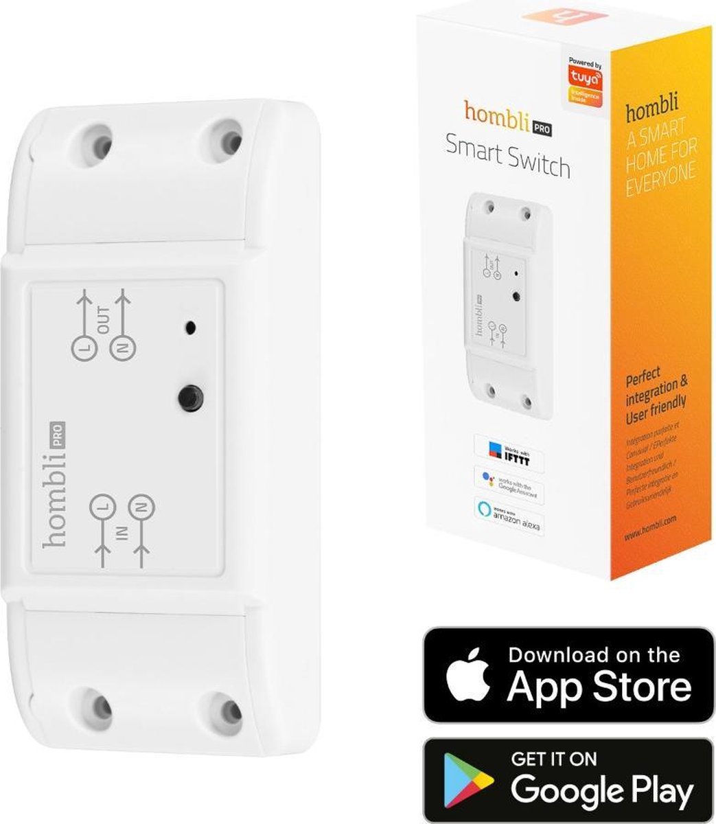 Hombli Smart Switch - Wifi Schakelaar – Bediening via Mobiele App – 2300W |  bol.com