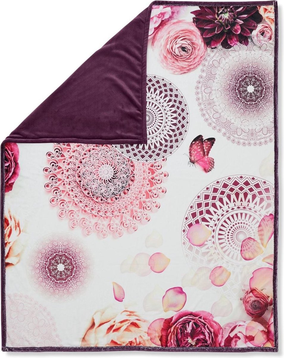 Plaid 130x160 polyester HIP nr.6096 bordeaux
