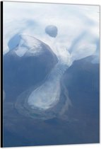 Dibond –Bergen vanuit Vliegtuig– 40x60cm Foto op Aluminium (Wanddecoratie van metaal)