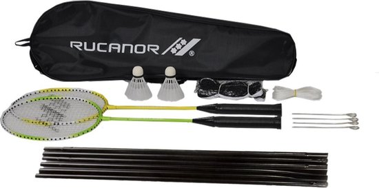 Rucanor Badmintonracket - groen/geel/wit SET