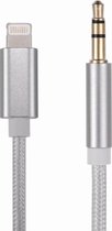 2x DrPhone SC5 Flex – Lightning naar 3.5mm Aux Kabel – Nylon Gevlochten – 1M – Zilver