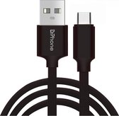 DrPhone HybridX - Câble de 1 mètre - USB-C / Type-C - Enceintes / Casque Câble de charge - Câble de charge - Zwart