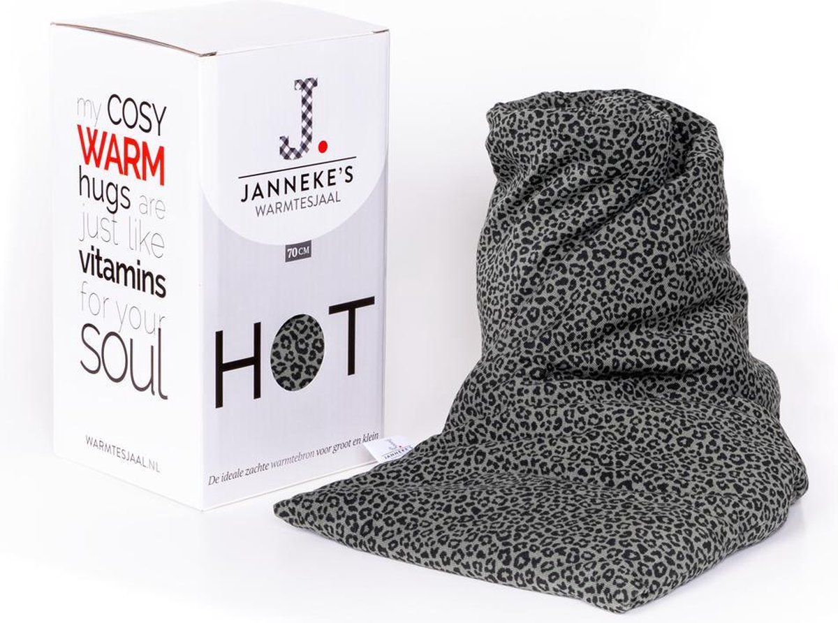 Goedkoopste Janneke’s Warmtesjaal – Kersenpitkussen Magnetron met Lijnzaad – Zachter, Geurloos & Duurzaam – Voor Nek & Rug – Gemaakt in NL - kakigroen