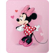 Disney Minnie Mouse Fleeceplaid Hearts - 110 x 140 cm - Roze