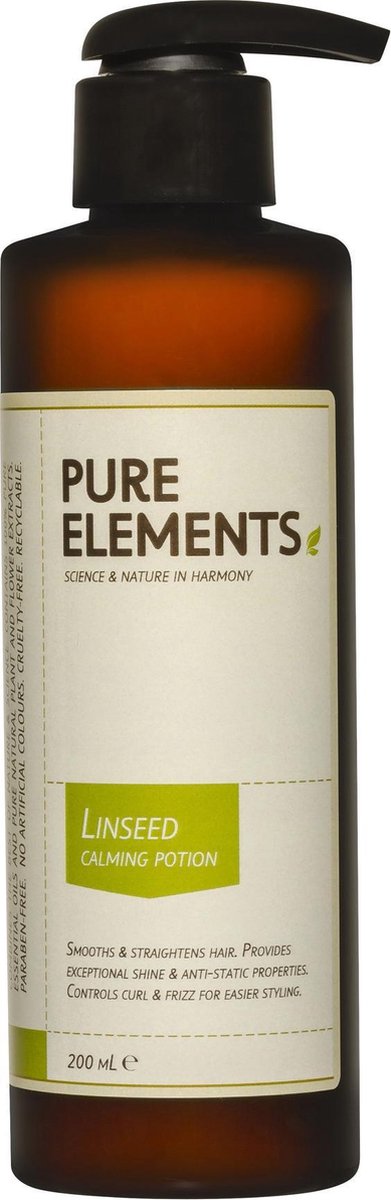 Pure Elements Linseed Calming Potion 200ml | Natuurlijke haarlotion voor beschadigd en gekleurd haar