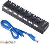 USB 3.0 Hub Splitter | USB verlenger |USB Super-Speed | Schakelaar per poort | 7-poorts