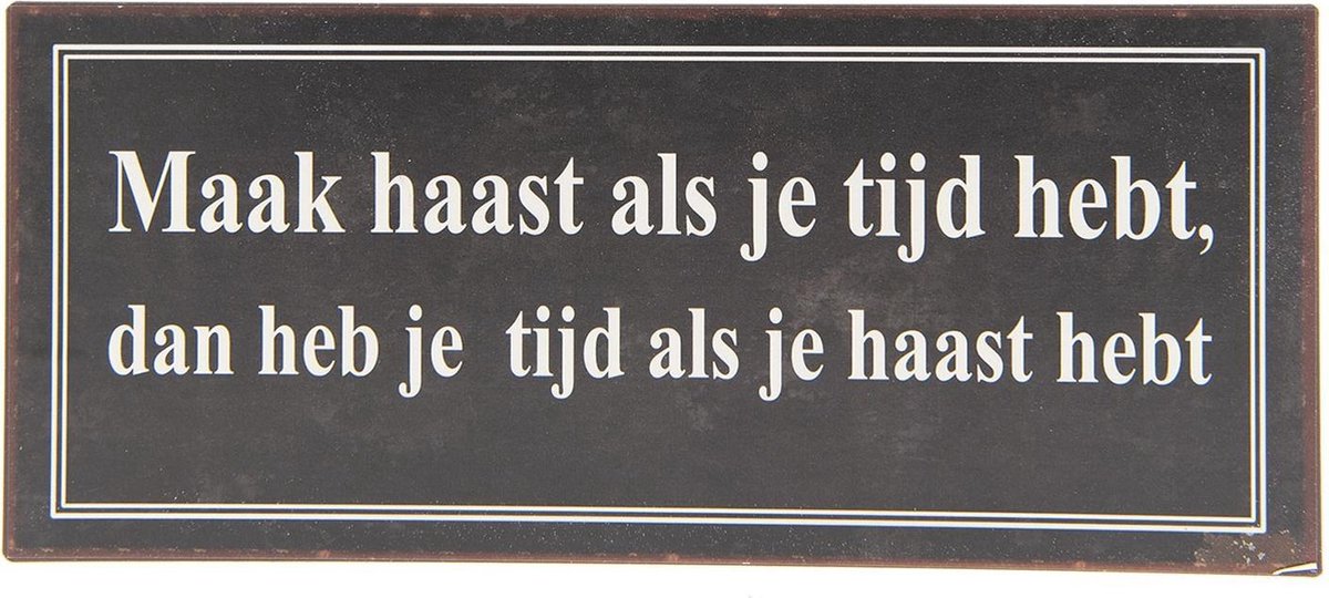 Tekstbord | 30*13 cm | Bruin | Metaal | Clayre & Eef | 6Y3247