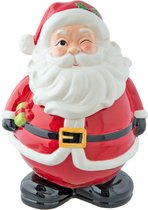 Clayre & Eef | Pot de rangement Père Noël 18 * 17 * 25 cm / 1,5L | Multicolore | Céramique | Père Noël | 6CE0857
