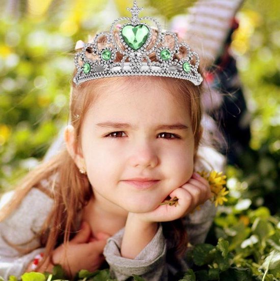 Elsa kroon / tiara Elsa of Anna kroon groen bij Prinsessen jurk verkleedkleren meisje - La Señorita