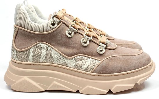Stokton SneakeDESTROY-U-SPRAY Wit Leer/Blauw Combi - Bormans Modeschoenen