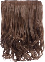 Clip In Hair Extensions 60cm kl.6 bruin 1delig 190gram zeer vol 100%Thermofibrehair NIEUW