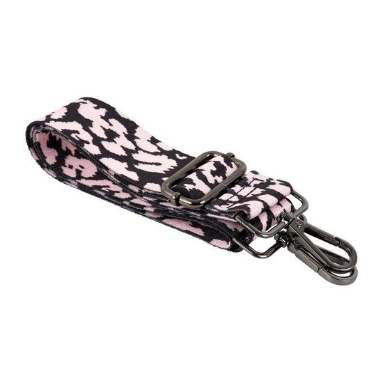 BAG STRAP LEOPARD ZWART/ROZE