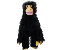 Handpop Chimpansé aap met banaan 55 cm