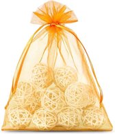 Organza Zakjes 22 x 30 cm | 20 stuk | Oranje | Cadeauzakjes Geschenkzakjes Cadeau Verpakking Geurzakjes Snoepzakjes Bruiloft decoratie