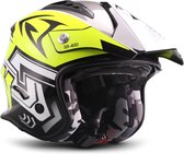 SOXON SR-401 STORM NEON jethelm, scooter helm, motorhelm dames, heren met zonnescherm en vizier, hoofdomtrek 61 - 62 cm XL ECE