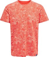 Onscaj Life Slim Aop  Tee Nf 6209 22016209 Hot Coral