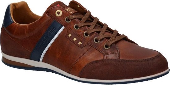 Pantofola d'Oro Roma Sneakers - Heren Leren Veterschoenen - Cognac - Maat  40 | bol.com