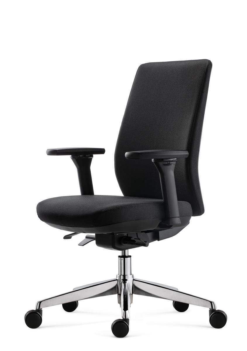 BenS 918Cr-Synchro-4 zwart Luxe ergonomische bureaustoel - Voldoet aan EN1335 & ARBO normen - Stoffen bekleding Volledig instelbaar