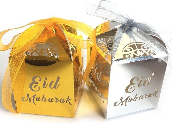 Eid Mubarak Geschenkdozen 12 Pack Ramadan Treat Dozen voor Moslim Ramadan Eid Party Supplies Islamitische Nieuwjaar Gift Dozen Snoep Goodies Dozen Eid Party Decoratie