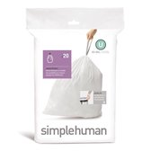Sac à poussière Simplehuman Code U - Pour sacs de poche - Plastique - 55-80 l - 20 pièces - Blanc