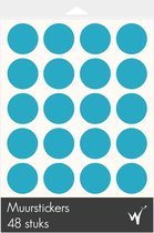 Polka Dots Decoratie Muurstickers - Stippen Decoratie Stickers - Kinderkamer - Babykamer - Slaapkamer - Blauw - 4cm - 48 stuks