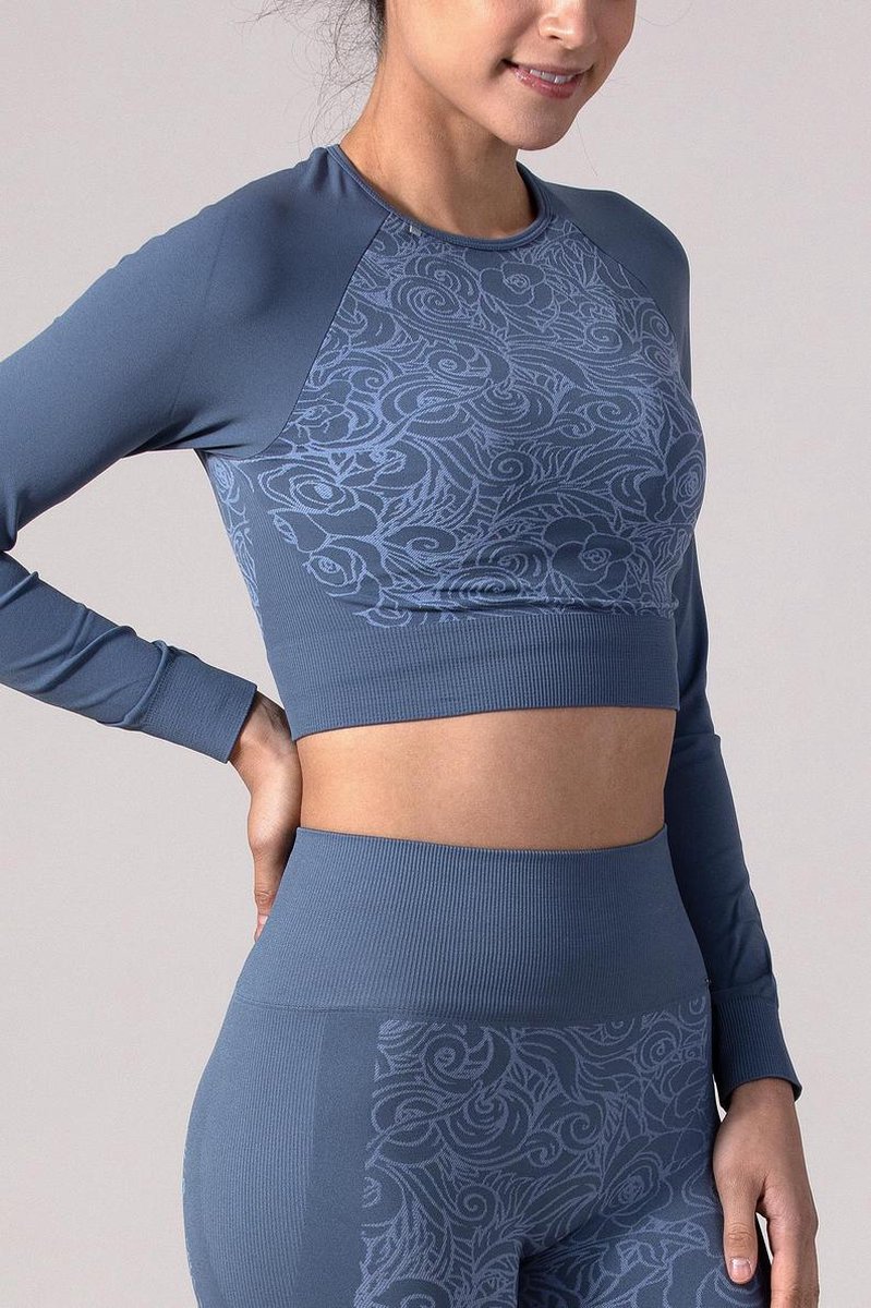 REVIVE seamless - cropped - Long Sleeve - shirt VIANE met bloem design