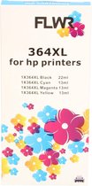 FLWR - Inktcartridge / 364XL / 4-pack Zwart en Kleur - Geschikt voor HP