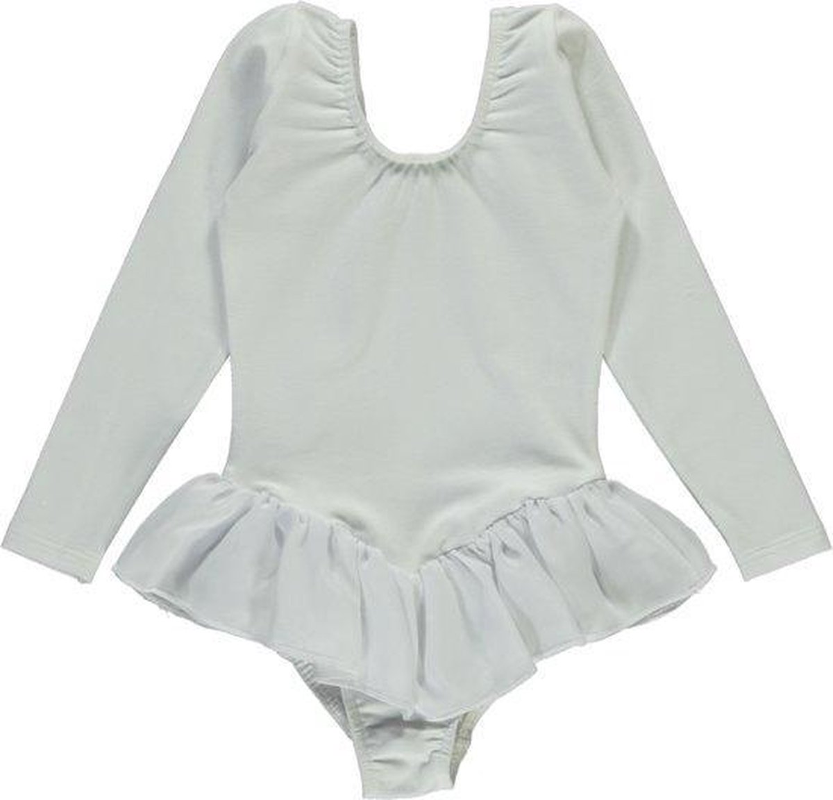 Danceries - Balletpakje - Sarasson - LS - dubbel rokje - Wit - Katoen - Maat 98-104