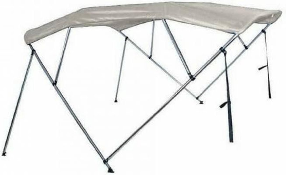 4 Boogs Biminitop Zonnetent PREMIUM H137 cm GRIJS Breedte 155-169 cm