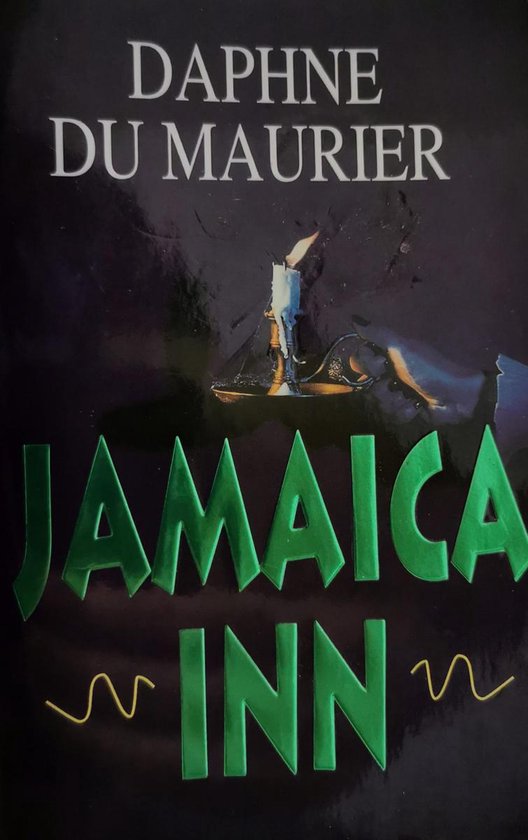 Boekomslag van Jamaica Inn van Daphne Du Maurier, met een kaars en een duistere sfeer.