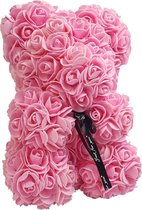 Rozen beer - Flower bear - Bloemen beer - Rose bear - 25 CM - Roze