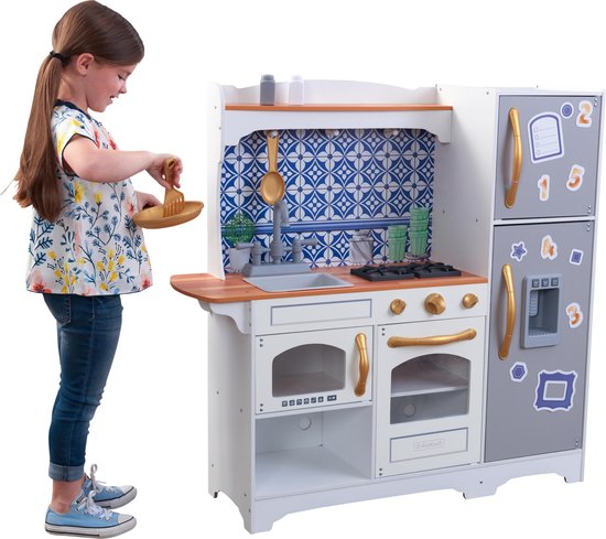 Cuisine jouet enfant bois, accessoires inclus