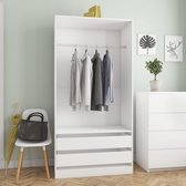 Kledingkast Garderobe Wit (Incl LW Anti Kras Vilt) / kleding garderobe kast / Klerenkast garderobe / Kleding kast