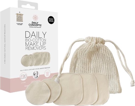 Daily Concepts | Herbruikbare Make-up Removers van Biologisch Katoen | Zacht, Duurzaam & Milieuvriendelijk