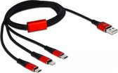 DeLOCK Câble USB de chargement 3-en-1 pour Lightnin / Micro USB / USB Type-C 1 m