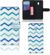 Xiaomi Redmi 8A Telefoon Hoesje Zigzag Blauw