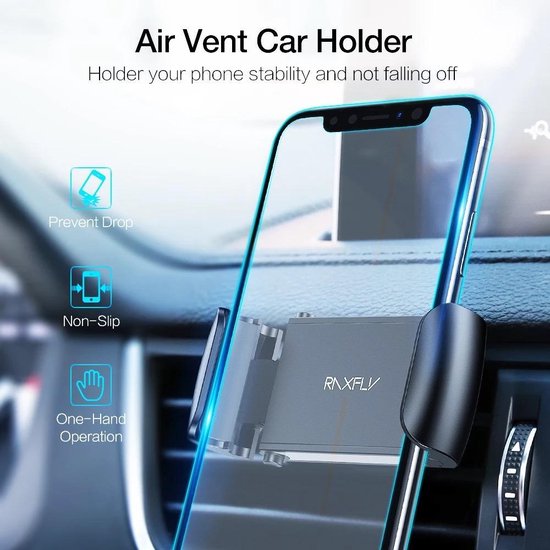hoge kwaliteit telefoonhouder auto - Smartphone houder voor auto - Mobiel houder auto - Gsm houder auto ventilatierooster - Telefoonhouders auto - Ventilatie - Universeel - Iphone 11 | ( Apple / iPhone / Samsung / Huawei) - RAXFLY