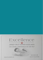 Excellence Jersey Split Topper Hoeslaken - Tweepersoons - 160x200/210 cm - Sea Green