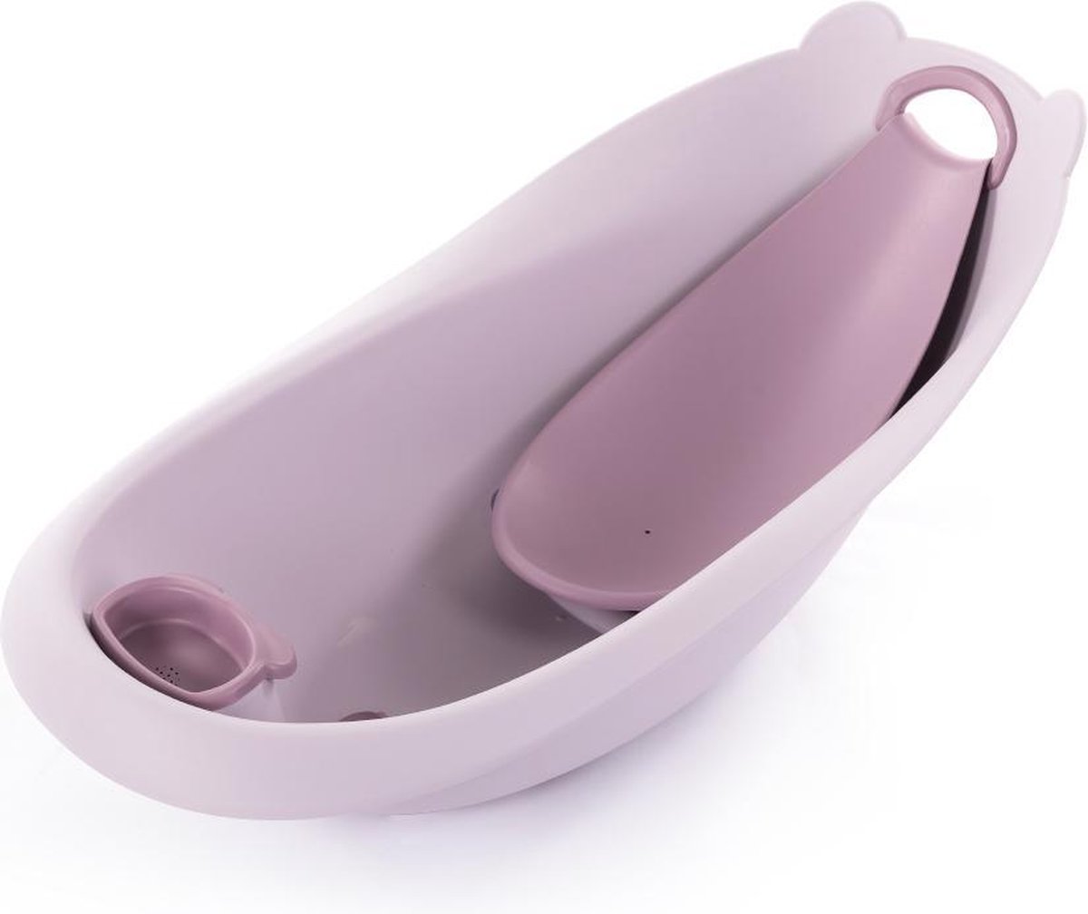 Goedkoopste Bo Jungle - Babybadje met berenoortjes - Met badverkleiner /badinzet - Met Zeepbakje / Hulpstuk bij haren wassen - Afvoerstop - Bath Bear Pastel Roze