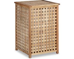 Wasmand walnoot met deksel - 75 L - naturel