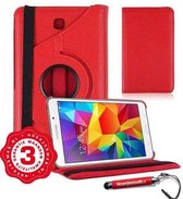 HEM Tablethoes geschikt voor Samsung Galaxy Tab 4 - Rood - 8 inch - Draaibare hoes - Tablet hoes - Met Stylus pen