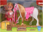 Toi-toys Tienerpop Met Paard 11 Cm 3-delig Blond