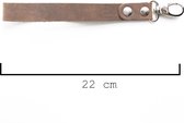 Tannery Sleutelhanger Grijs Leer 22 cm Zilver Clip