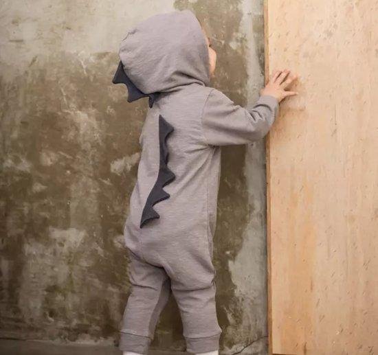Budino Baby Pyjama Romper Onesie Dinosaurus Dino Draak Dier - Grijs - 3 jaar van Budino — afbeelding 3