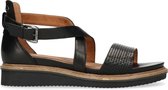 No Stress - Dames - Sleehak sandalen zwart leer - Maat 40