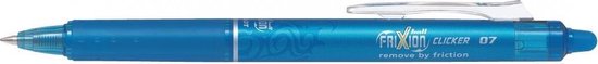 Pilot Lichtblauwe FriXion Ball 0.7mm Clicker Pen - Lichtblauwe uitgumbare balpen